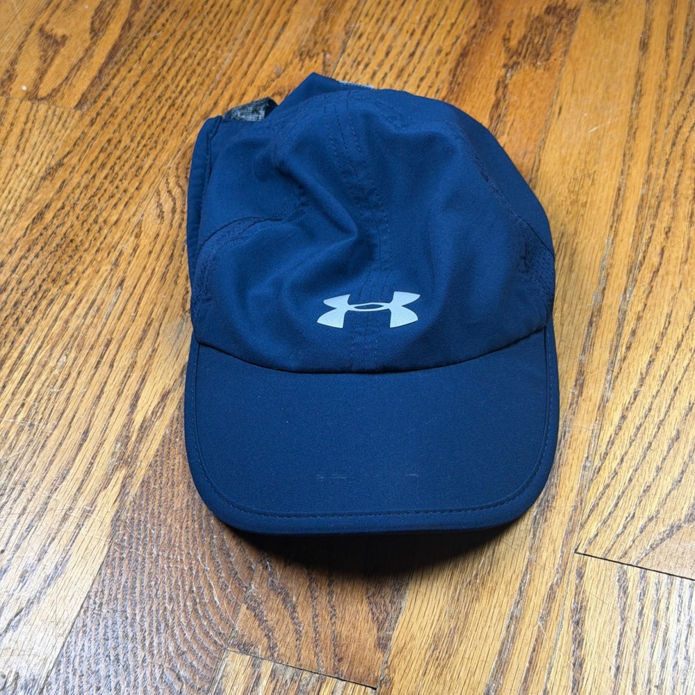 Under Armour Womens Navy Blue Running Hat Adjustable Mesh Performance Cap OSFA